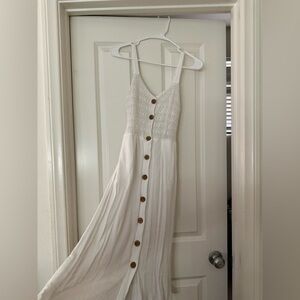 Jessica Simpson White Button-Front Maxi Dress